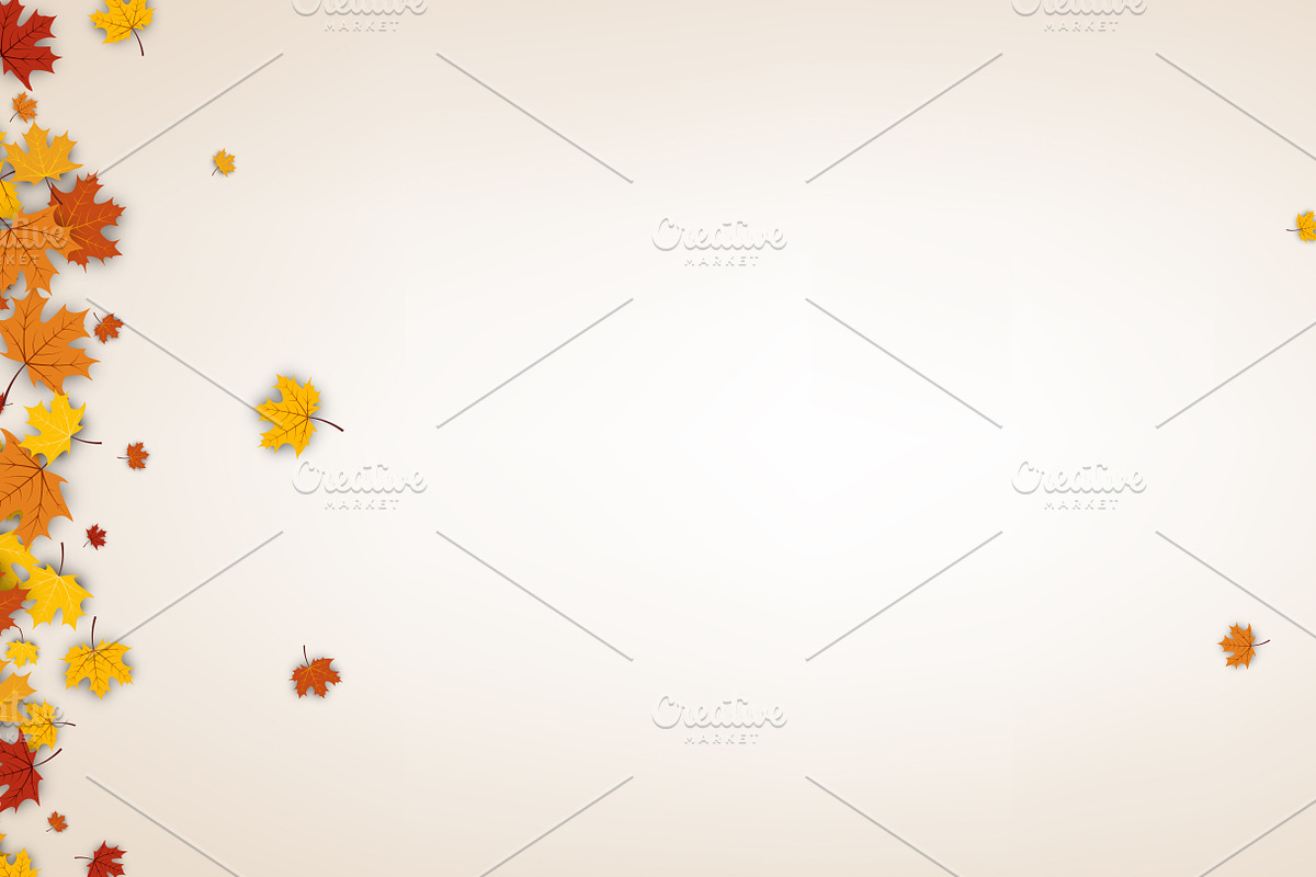 Golden autumn set with maple leaves, a Decorative Illustration by Vjom (Photo 3 of 13)
