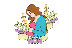 Isolated pregnant mother character, a Person Illustration by studioDK