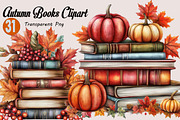 Watercolor Autumn Books Clipart, a Seasonal Illustration by SVGArt (Thumbnail 1 of 5)