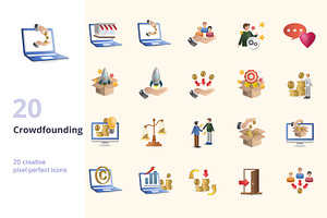 Crowdfunding 3D Icons Set Bundle, an Object Graphic by Aimagenarium@gmail.com