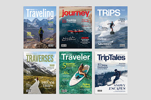 Travel Magazine Cover Templates Set