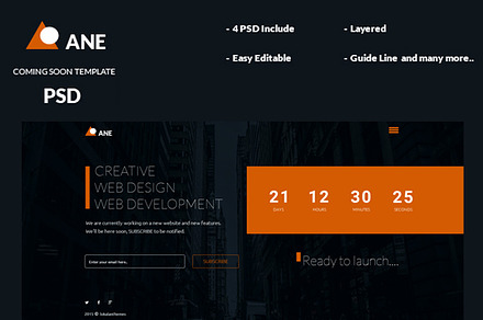 ANE Coming soon psd template