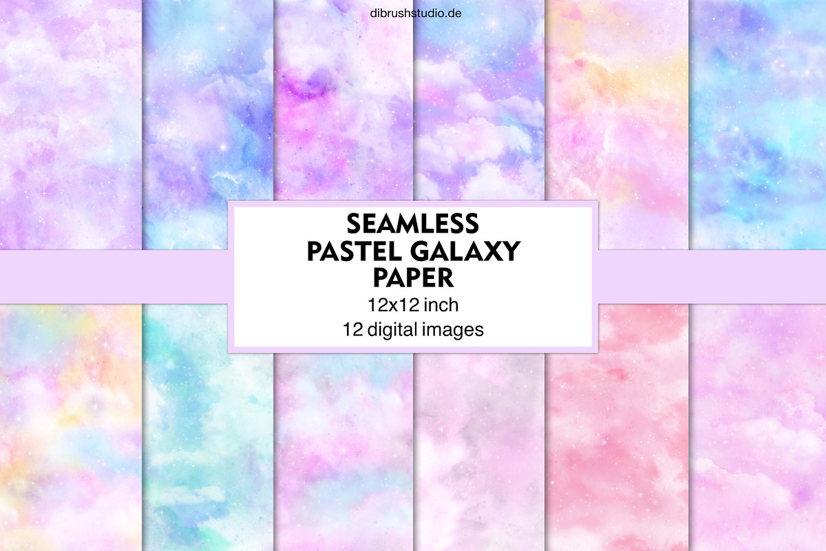 Seamless Pastel Galaxy Texture, a Pattern Graphic by DiBrush Studio (Photo 1 of 6)