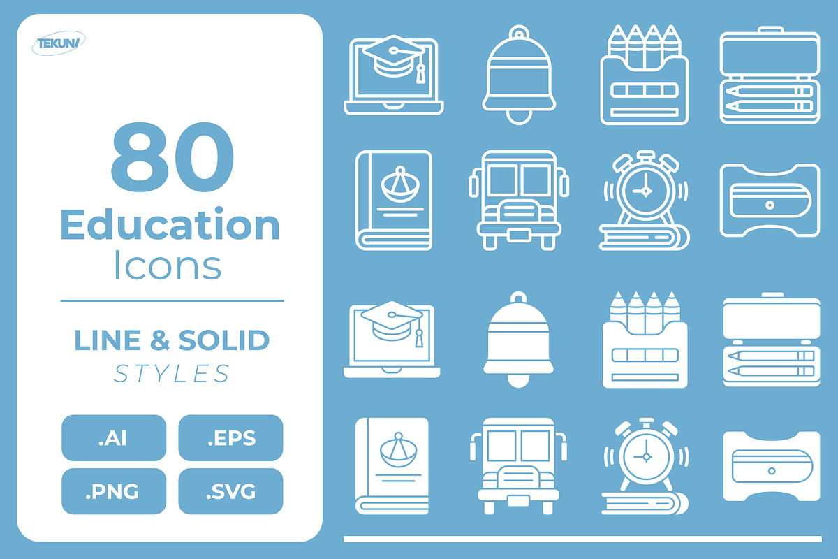 Education Icons Set, an Icon by Tekuni (Photo 1 of 12)