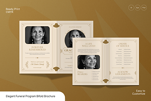 Funeral Program Bifold Brochure, a Brochure Template by Annora Studio