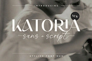 Katoria Font Duo / Script & Sans, a Sans Serif Font by Dora Typefoundry (Thumbnail 1 of 11)