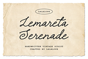 Lemareta Serenade – Vintage Font, a Script Font by Lalalope (Thumbnail 1 of 6)