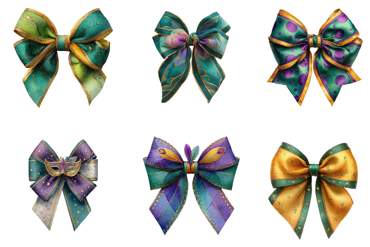 Coquette Mardi Gras Bows, an Illustration by Designworld (Photo 5 of 6)