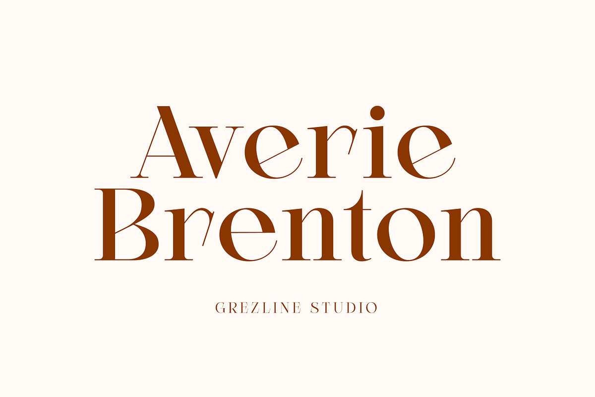 Averie Brenton - Serif Font Family, a Serif Font by Grezline Studio (Photo 1 of 12)