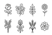 Bundles Set Floral Wedding Icons, an Outline Icon by adenpinkstore (Thumbnail 4 of 44)