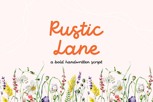 Rustic Lane Bold Handwritten Script, a Script Font by Kaya Fonts
