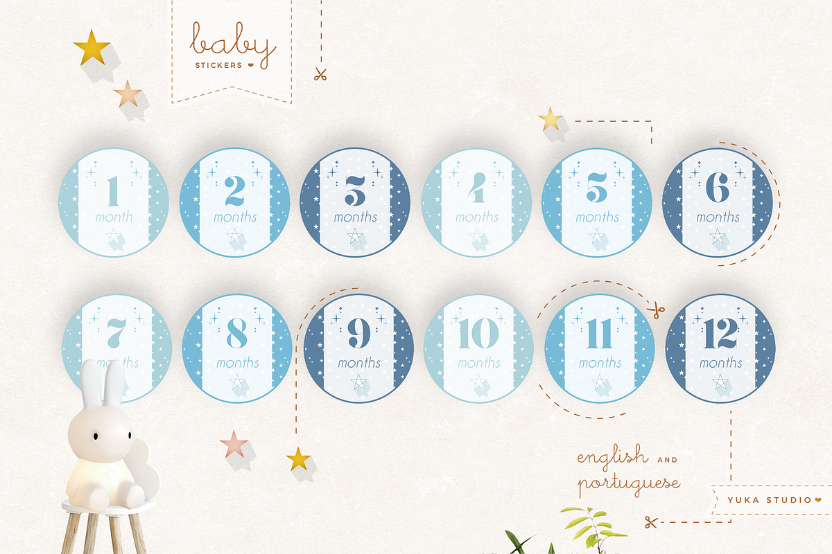 Monthly Baby Stickers, a Stationery Template by Yuka Baby (Photo 2 of 4)