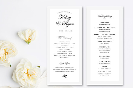 Editable Wedding Program Template, a Stationery Template by Marham Labeling Co