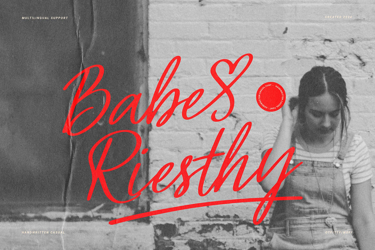 Babe Riesthy | Handwritten Casual, a Script Font by Denustudios (Photo 1 of 15)