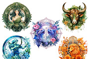 Watercolor Astrological Clipart, an Object Illustration by Design Scotch (Thumbnail 5 of 7)