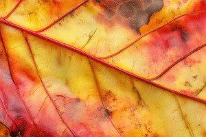 Close up on orange autumn leaf, a Nature Photo by MistyDay
