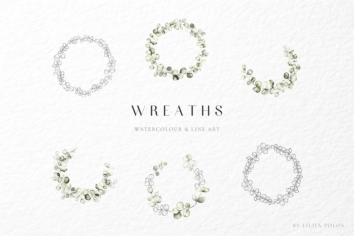 Eucalyptus watercolor illustrations, a Decorative Illustration by Liliia Polos Illustration (Photo 8 of 11)