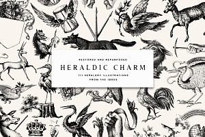 Heraldic Charm Vintage Illustrations, a Decorative Illustration by Century Library
