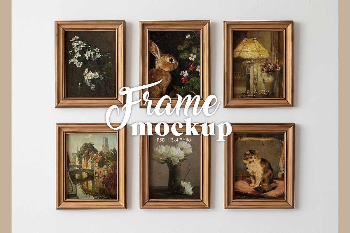 Rustic Frame Mockup Set of 6, a Household Mockup by isjakimockups (Photo 1 of 6)