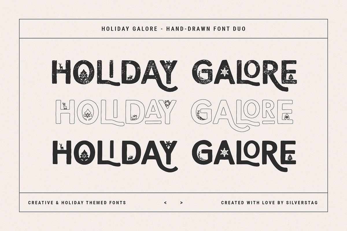 Holiday Galore - Hand-Drawn Font Duo, a Sans Serif Font by SilverStag Type Foundry (Photo 28 of 39)