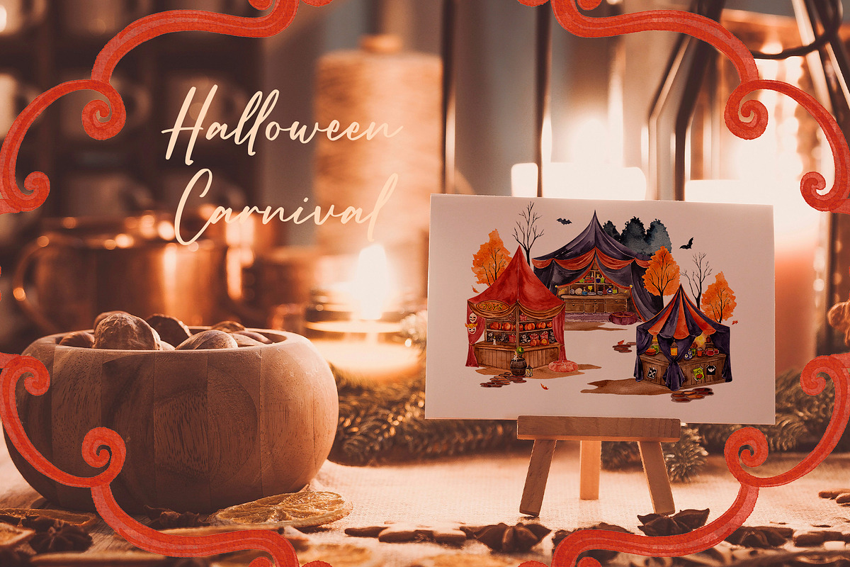 Watercolor Halloween Carnival, an Object Graphic by ma_i_vi (Photo 8 of 10)