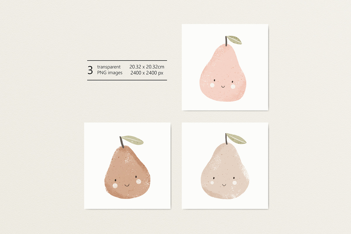 Cute pears Rose and Beige, a Pattern Graphic by Olena Kuznietsova (Photo 8 of 10)