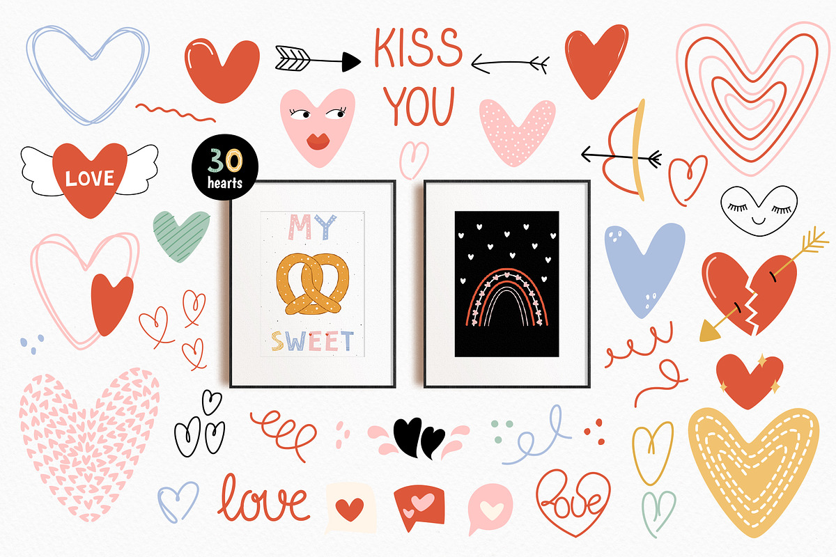 Valentine's Day set, a Person Illustration by ValeriiaFeeva (Photo 6 of 9)