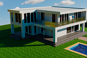 Modern Two-Storey Villa with Pool 3D, an Architecture 3D Model by Casa Mandarina (Thumbnail 1 of 10)