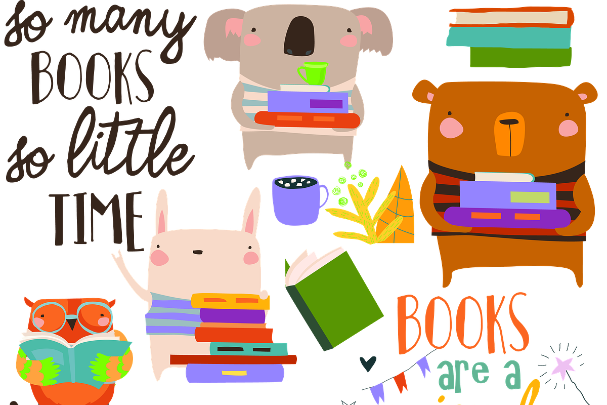 Funny Animals and Books, an Education Illustration by Maria Starus (Photo 3 of 3)