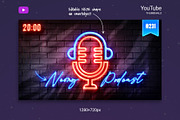 Neon Podcast YouTube Thumbnails, a Social Media Template by Andrew Skoch Design (Thumbnail 6 of 7)