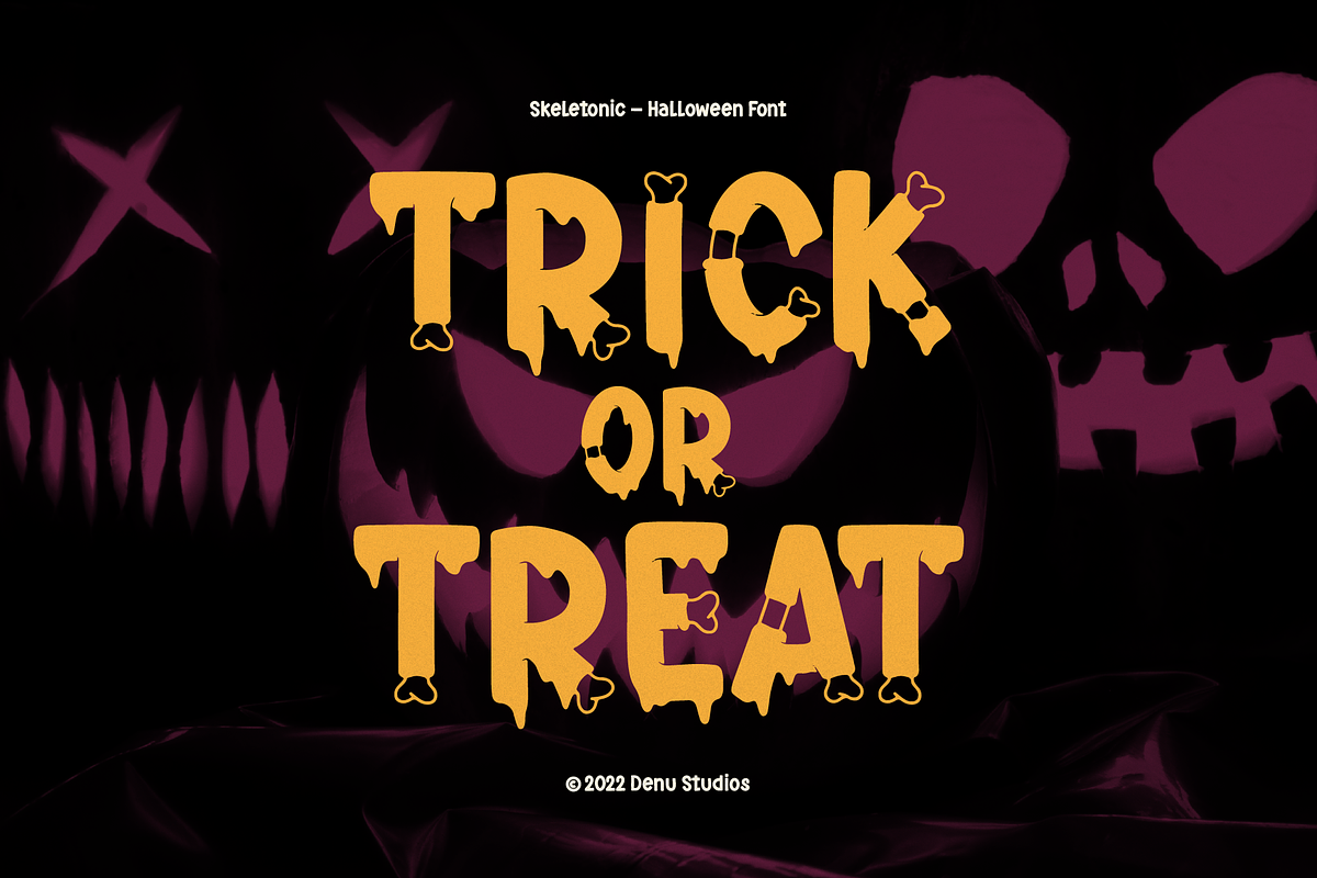 Skeletonic | Bone Halloween Font, a Blackletter Font by Denustudios (Photo 4 of 12)