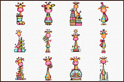 Whimsical Christmas Giraffe Clipart, an Illustration by Sublimation Artist (Thumbnail 3 of 6)