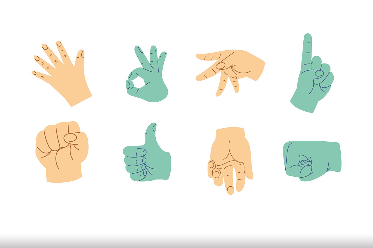 Hand Gesture Illustration Set, a Person Illustration by studiogstock (Photo 3 of 4)