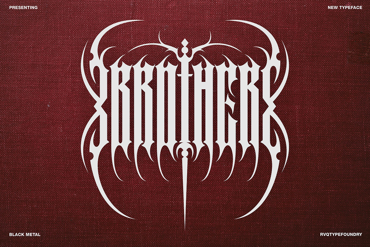 Brother (Blackmetal), a Blackletter Font by Rvq Type Foundry (Photo 1 of 6)