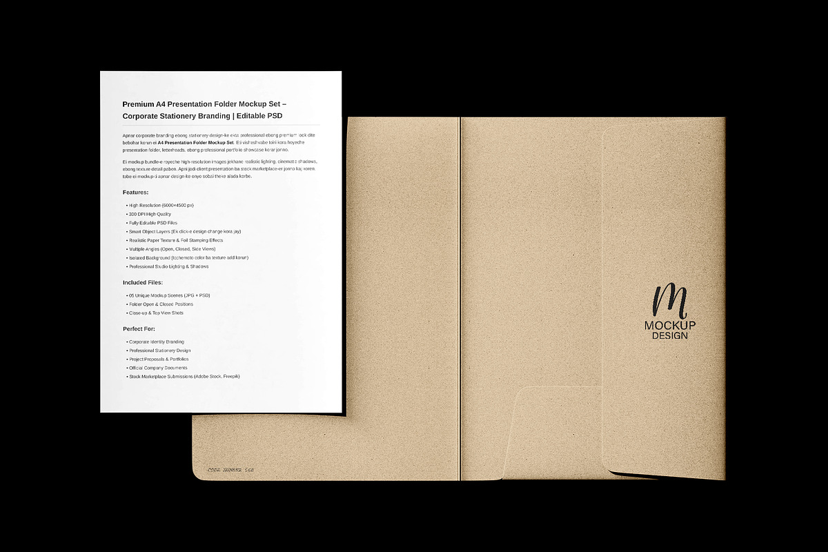 A4 Presentation Folder & Mockup, an Advertising Mockup by pixelmock (Photo 5 of 17)