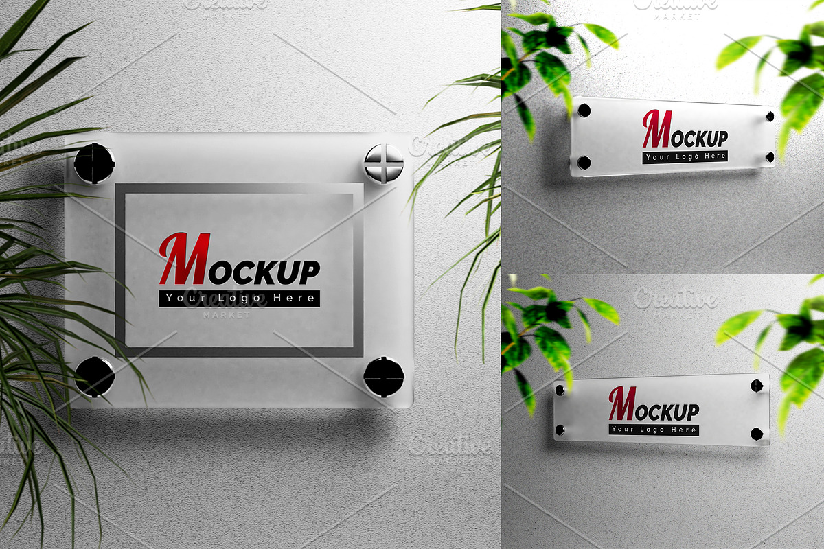 Glass logo Mockup PSD file., an Advertising Mockup by samsulpassive (Photo 3 of 5)