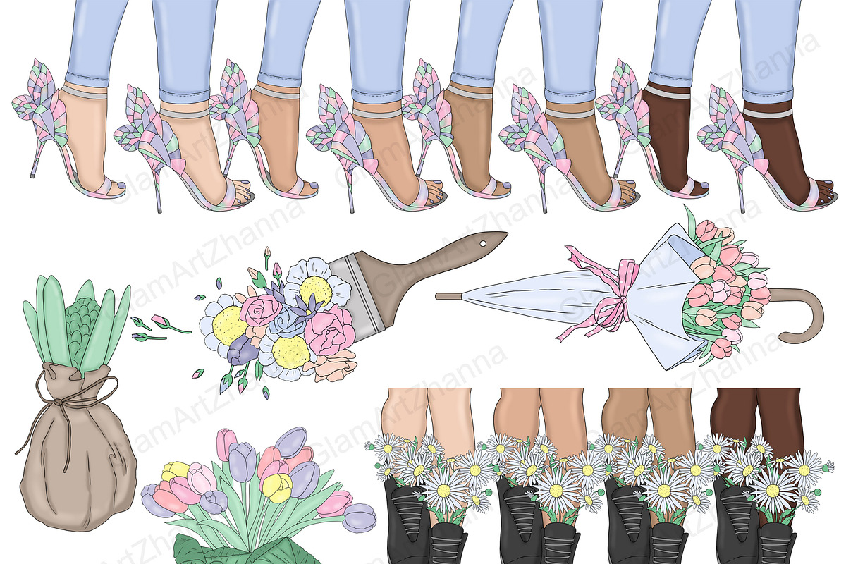 Spring Girls Clipart, a Person Illustration by GlamArtZhanna (Photo 5 of 5)