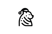Bear Logo Christmas Hat, a Branding & Logo Template by Vectorium Studio (Thumbnail 1 of 2)