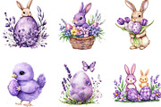 Watercolor Purples Easter Clipart, an Illustration by Designking (Thumbnail 4 of 5)