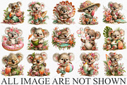 Whimsical Summer Koala Clipart PNG, an Illustration by Canvas Craft (Thumbnail 3 of 7)