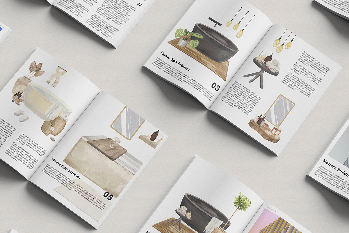 Home spa interior watercolor creator, an Object Illustration by Volha Studio (Photo 8 of 9)