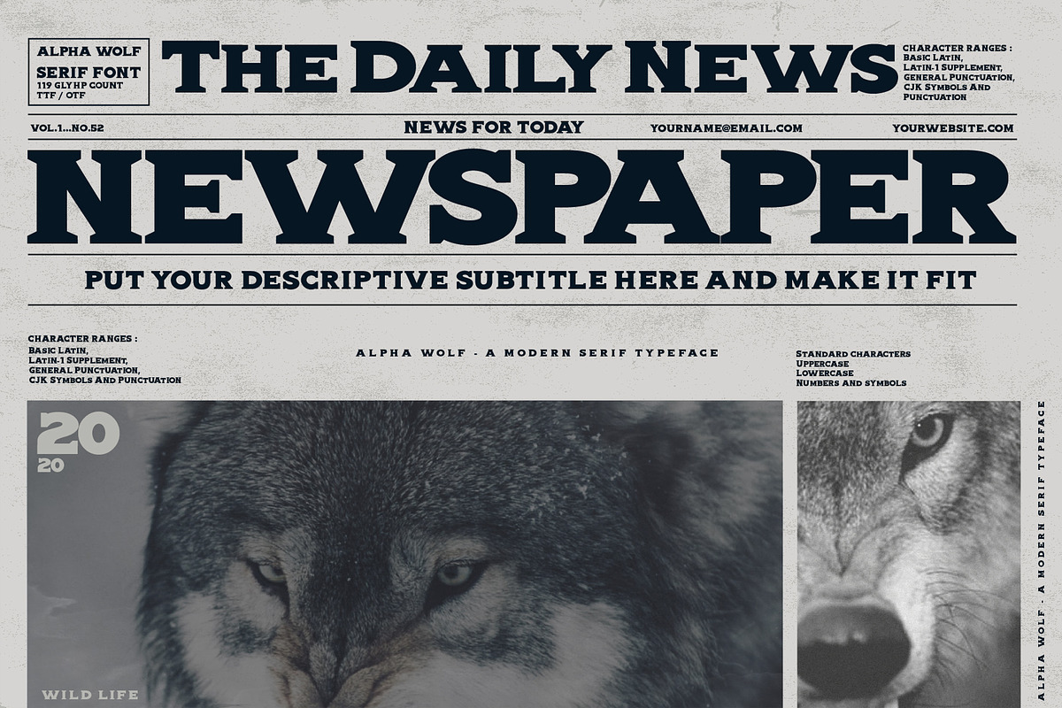 Alpha wolf - Serif font, a Serif Font by Artistic & Unique (Photo 3 of 12)
