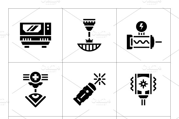 Set Icons Of Laser