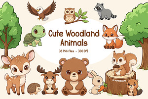 Cute Woodland Animals Clipart
