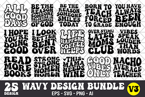 Retro Wavy Design Bundle SVG V3