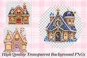Christmas Gingerbread House Cliparts, a Seasonal Illustration by Ink Gallery (Thumbnail 3 of 13)