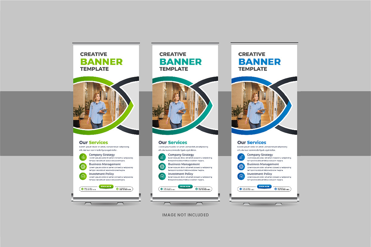 Roll-Up Banner, X Banner Design Set, a Stationery Template by Pavel_design (Photo 7 of 11)