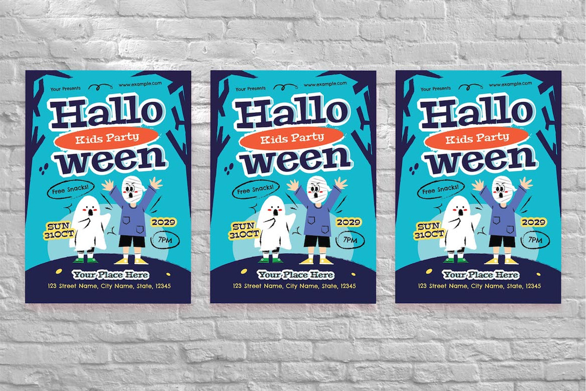 Cartoon Halloween Party Flyer Set, a Flyer Template by Aiyari Graphic (Photo 3 of 3)