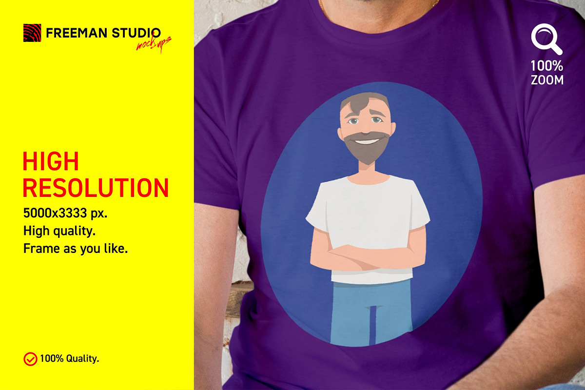Grown Men's T-Shirt Mock-Up, a Shirt Mockup by Freeman Studio (Photo 2 of 13)