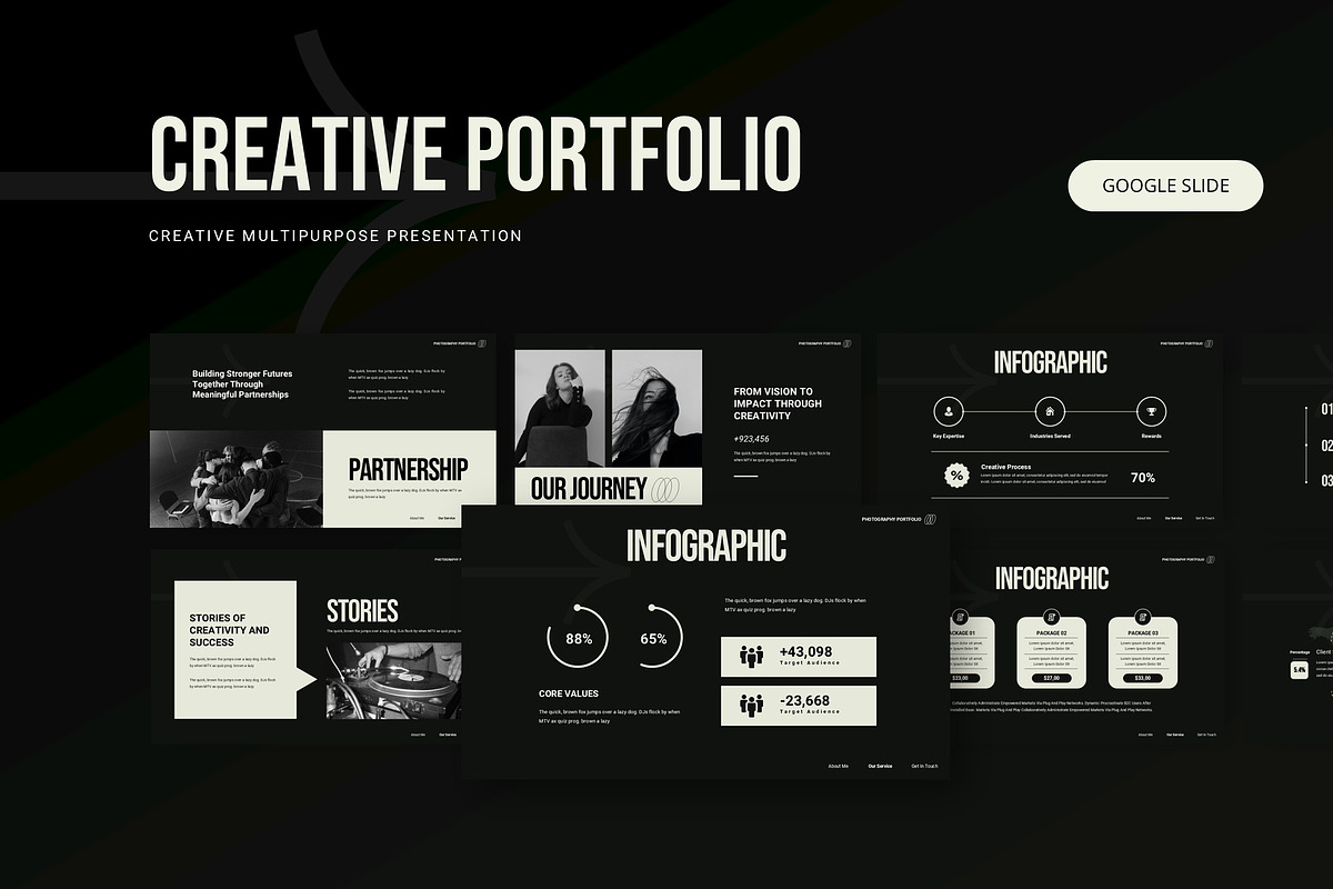 Creative Portfolio - Google Slide, a Presentation Template by AQR Studio (Photo 1 of 3)